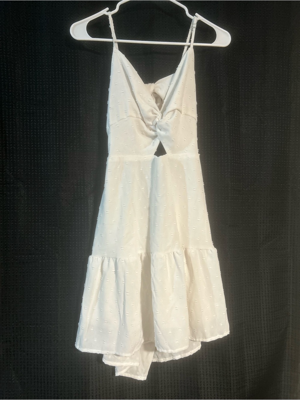 SHEIN White Knot-Front Spaghetti Strap Women’s Dress